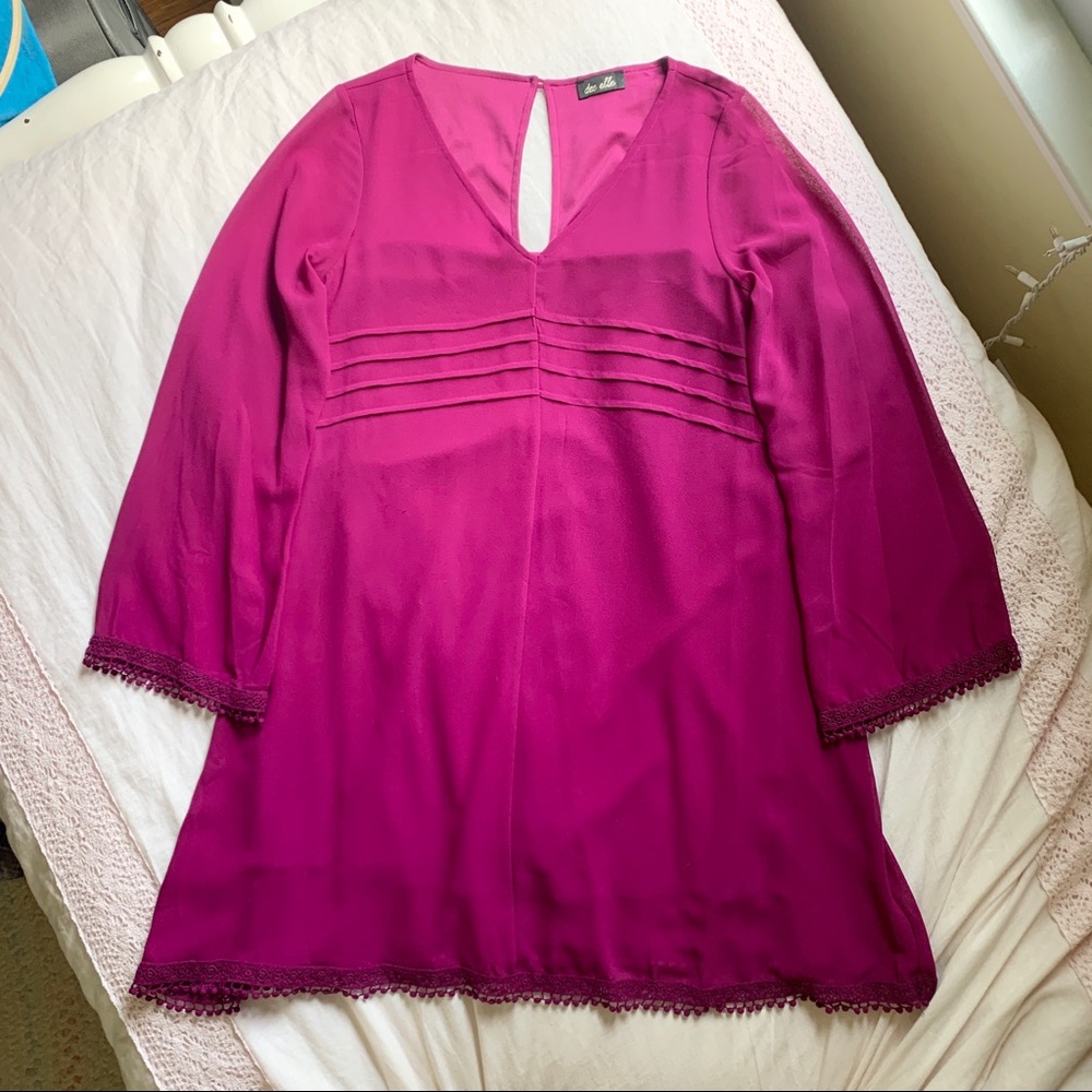 Dee Elle Magenta Colored Dress